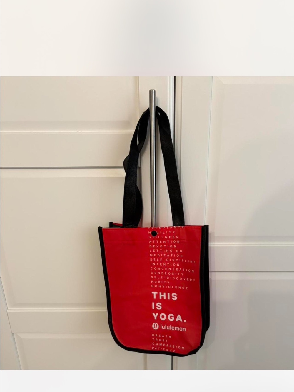 lululemon athletica Red and Black 'This Is Yoga' Tote